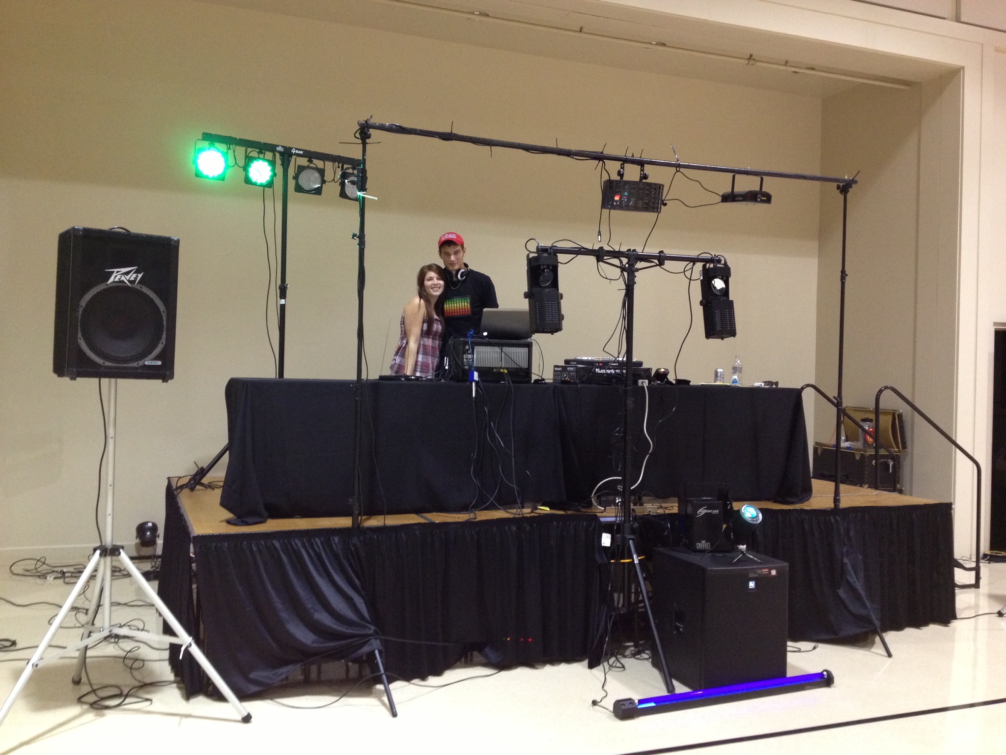 Neil, 16, and Raylynn, 14, at one of his first DJ events