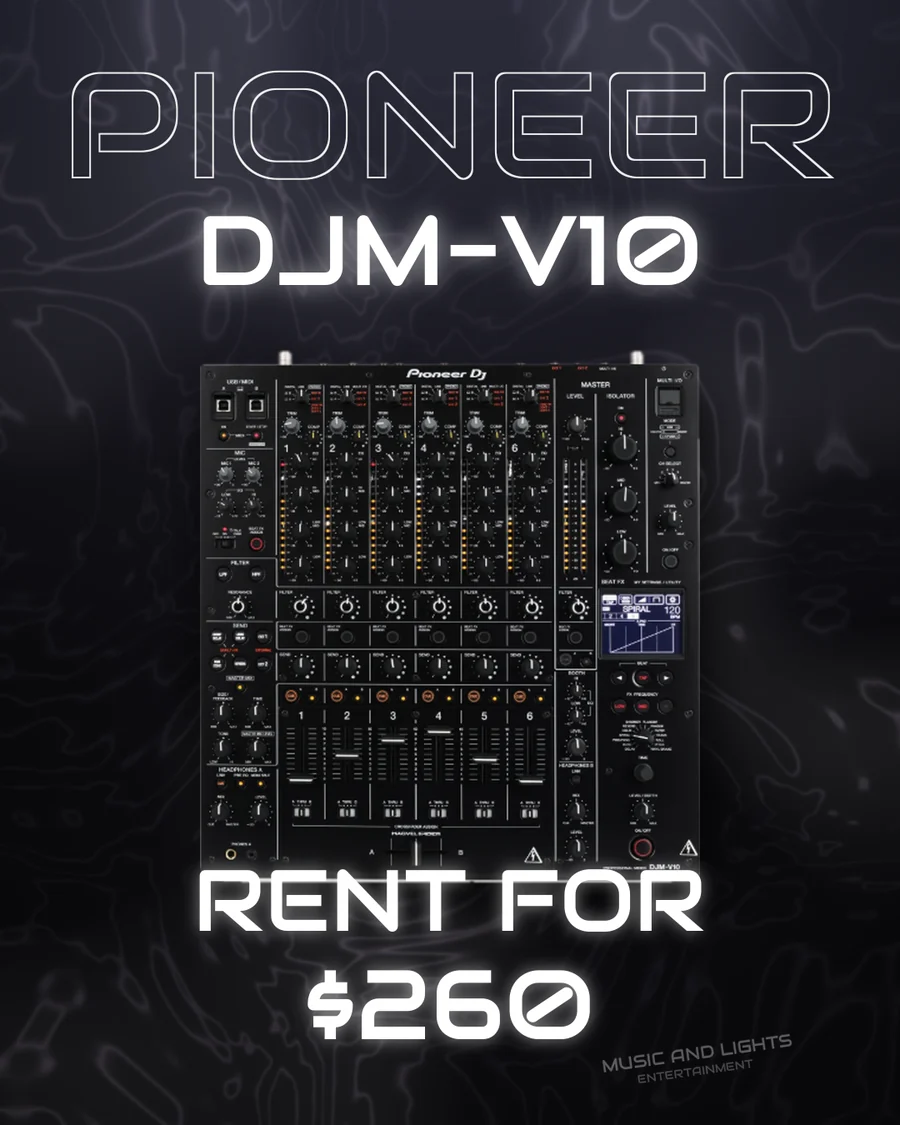 Pioneer DJM-V10 Mixer, rent for $260