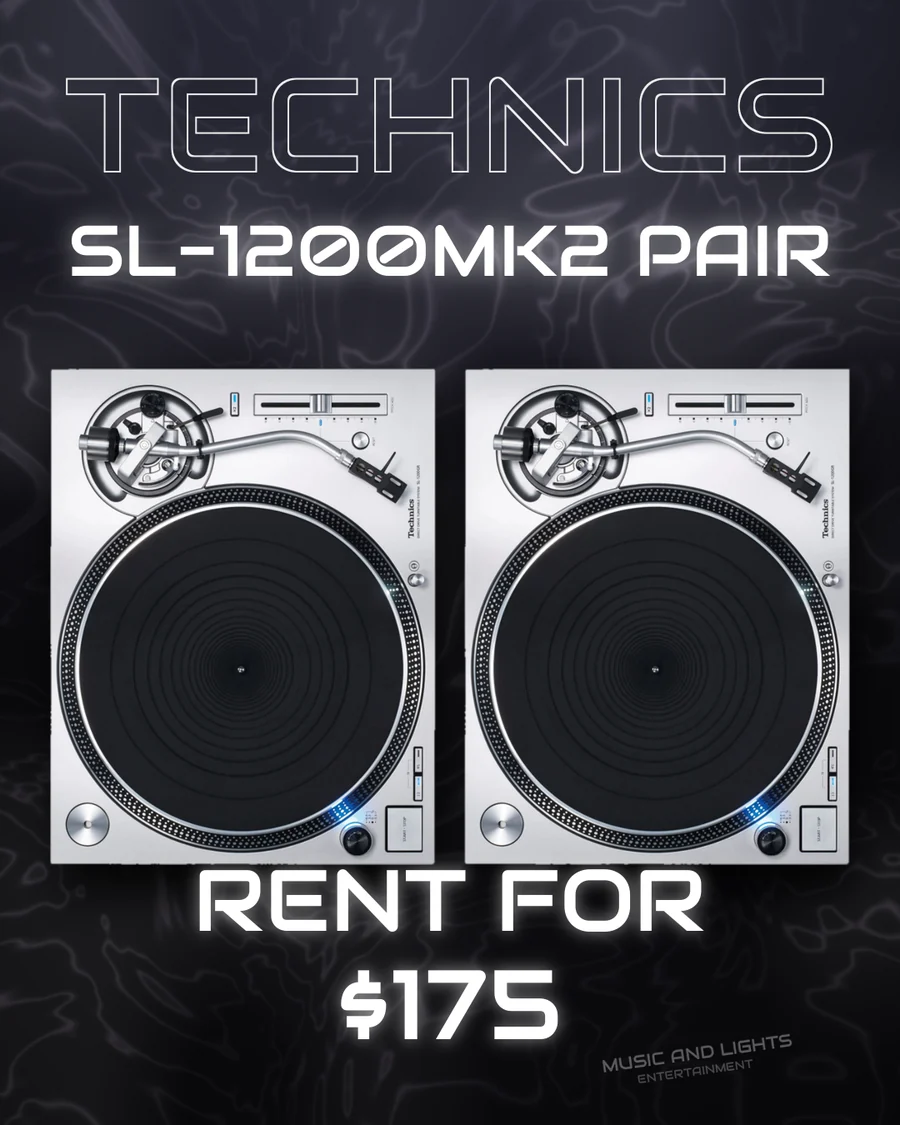 Technics SL-1200MK2 Pair, rent for $175