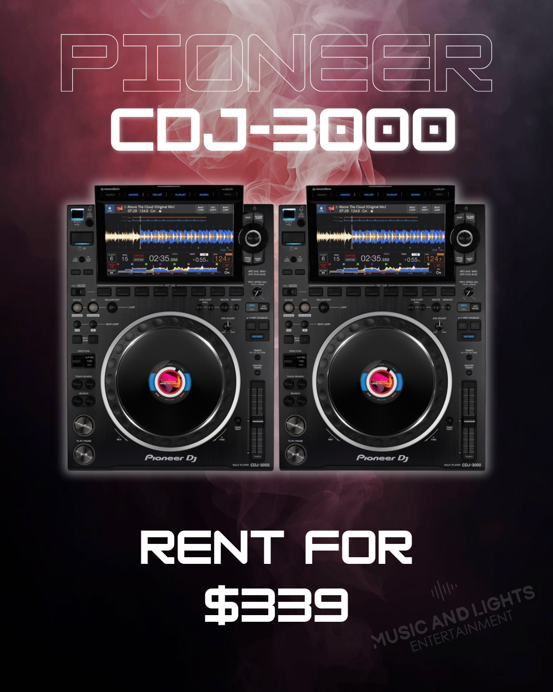 Pioneer CDJ-3000 pair — rent for $339